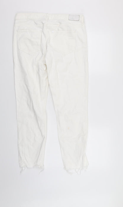 &Denim Womens White  Denim Cropped Jeans Size 32 in L27 in