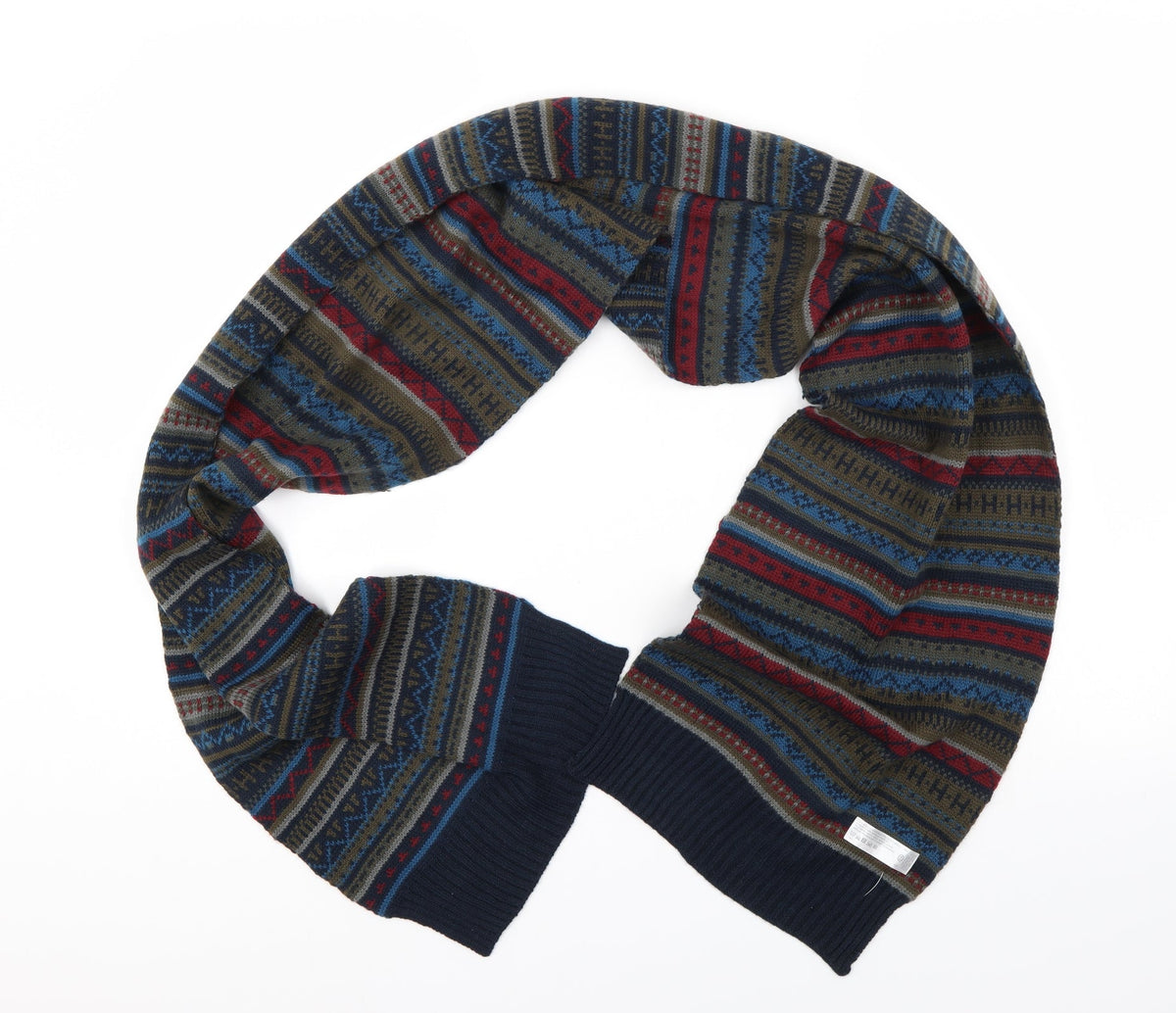 Front view of C&A unisex multicoloured geometric scarf one size