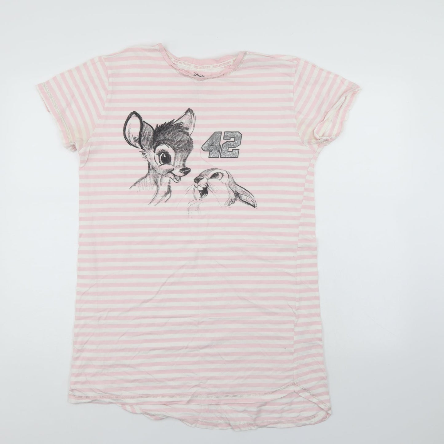 Disney Womens Pink Striped  Top Nightshirt Size 12
