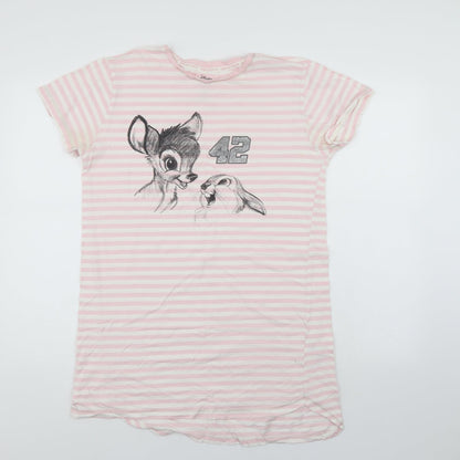 Disney Womens Pink Striped  Top Nightshirt Size 12