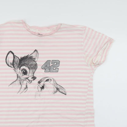 Disney Womens Pink Striped  Top Nightshirt Size 12