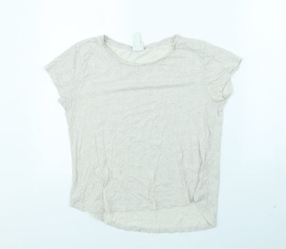 Womens UK Size S H&M Beige Basic T-Shirt