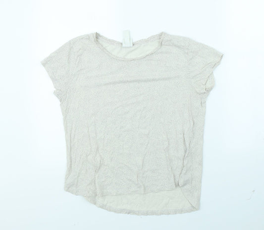 Womens UK Size S H&M Beige Basic T-Shirt