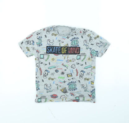 NEXT Boys Grey Spotted  Basic T-Shirt Size 7 Years
