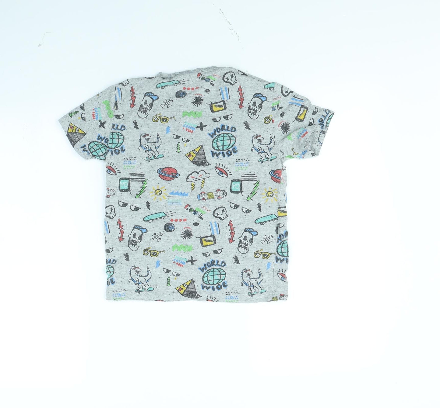 NEXT Boys Grey Spotted  Basic T-Shirt Size 7 Years