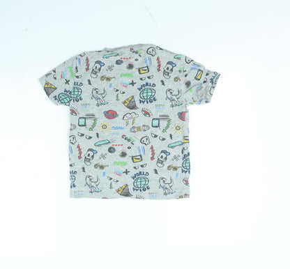 NEXT Boys Grey Spotted  Basic T-Shirt Size 7 Years