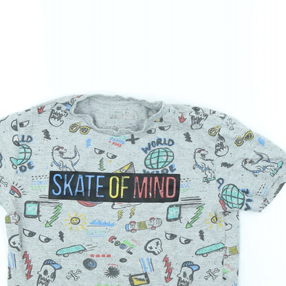 NEXT Boys Grey Spotted  Basic T-Shirt Size 7 Years