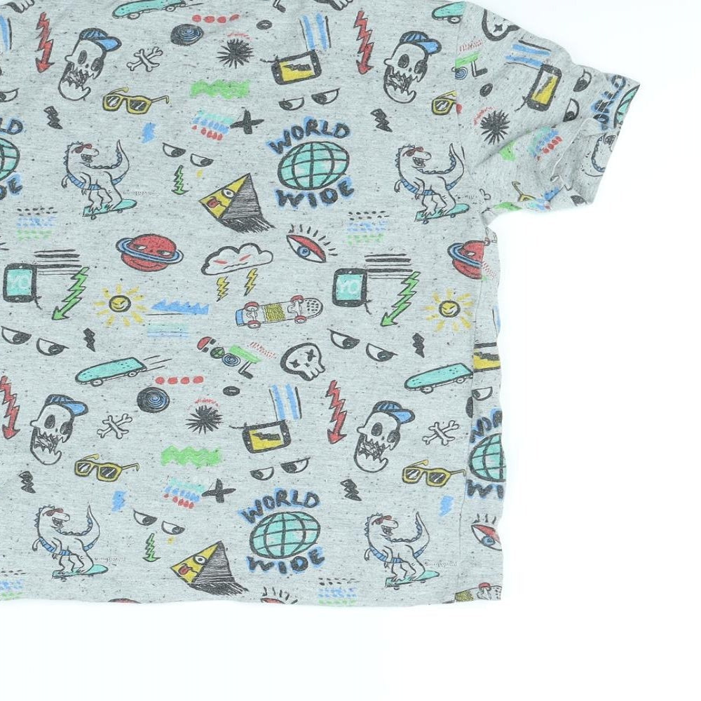 NEXT Boys Grey Spotted  Basic T-Shirt Size 7 Years