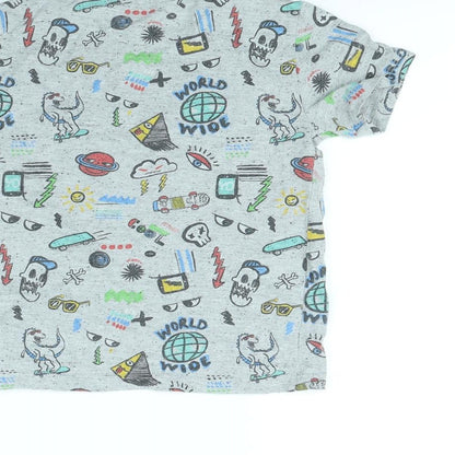 NEXT Boys Grey Spotted  Basic T-Shirt Size 7 Years