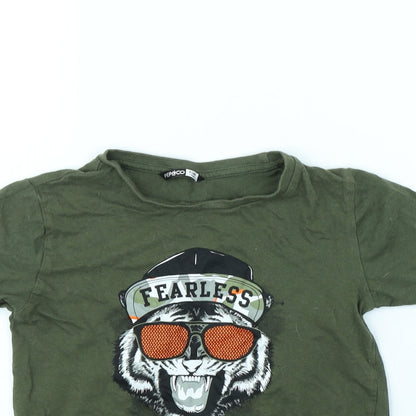 Pep & co Boys Green   Basic T-Shirt Size 7 Years
