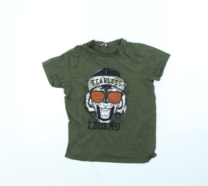 Pep&Co Boys Green   Basic T-Shirt Size 9 Years