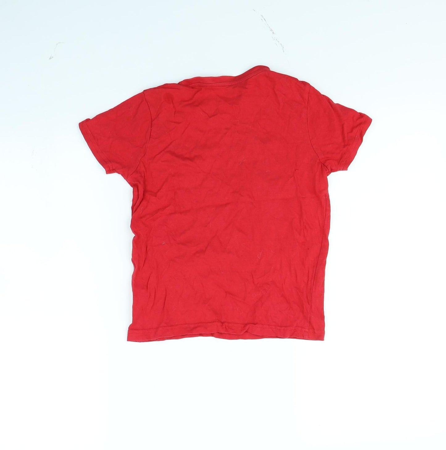 Primark Boys Red   Basic T-Shirt Size 7 Years