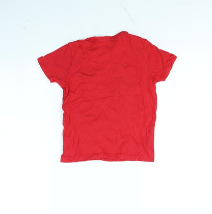 Primark Boys Red   Basic T-Shirt Size 7 Years