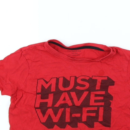 Primark Boys Red   Basic T-Shirt Size 7 Years