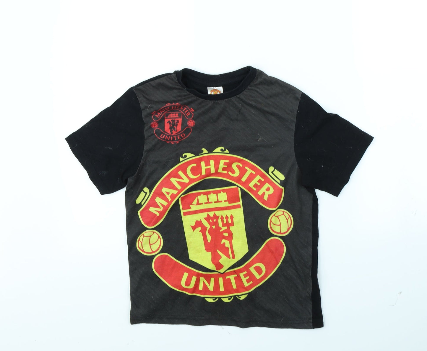 Preworn Boys Grey   Basic T-Shirt Size 10 Years  - Manchester United