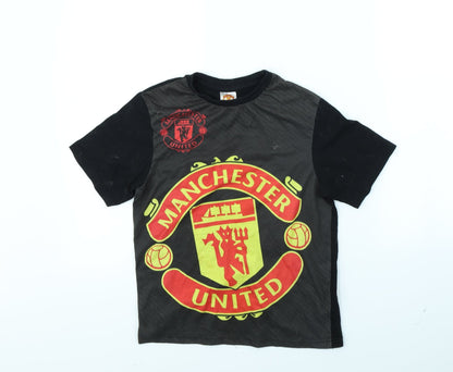Preworn Boys Grey   Basic T-Shirt Size 10 Years  - Manchester United