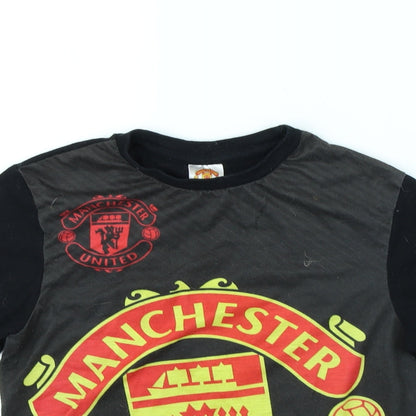 Preworn Boys Grey   Basic T-Shirt Size 10 Years  - Manchester United