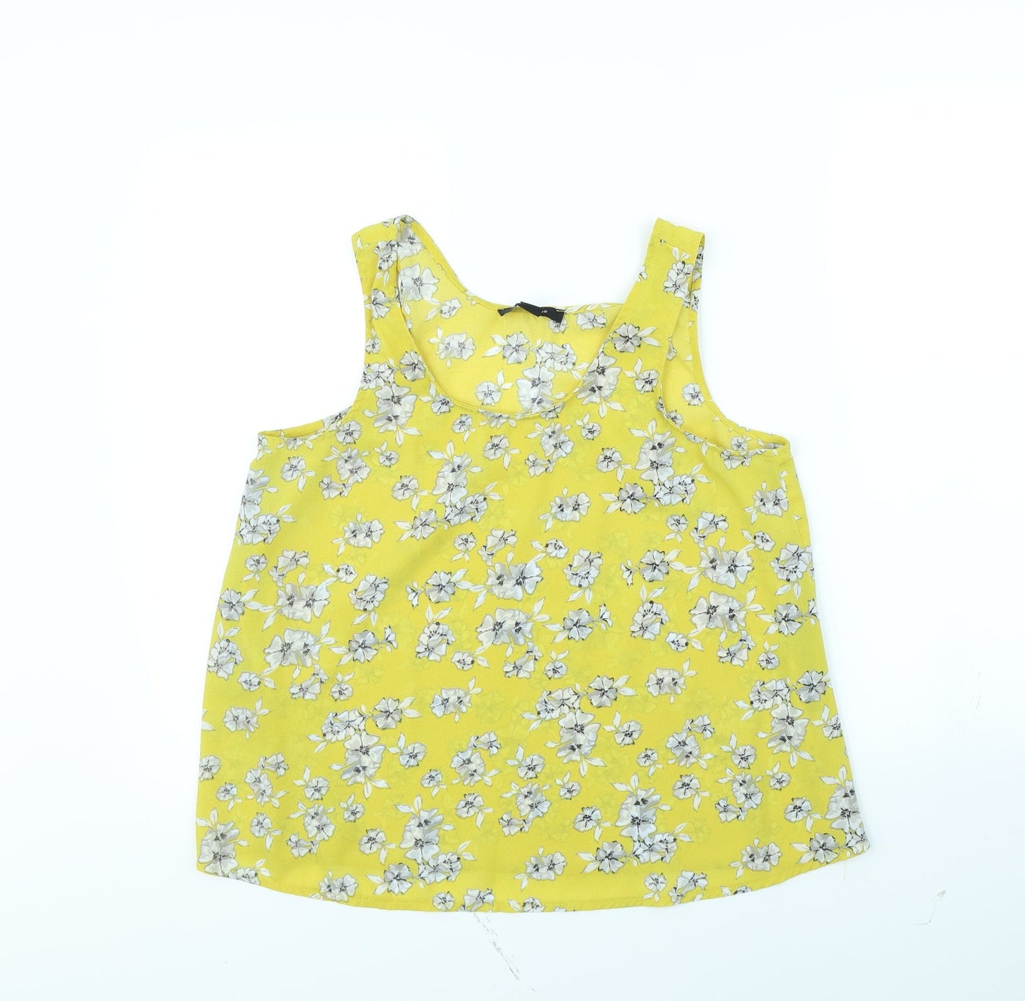 Atmosphere Womens Yellow Floral  Basic Tank Size 12