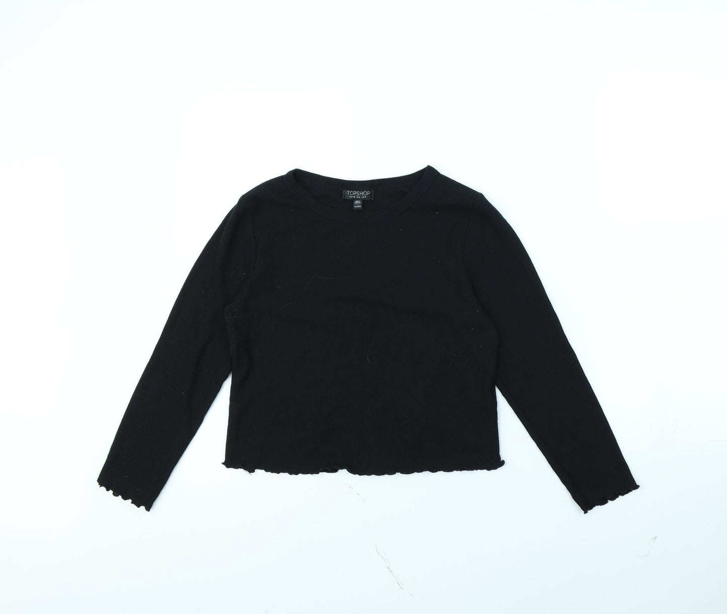 Womens UK Size 8 Topshop Black Basic T-Shirt