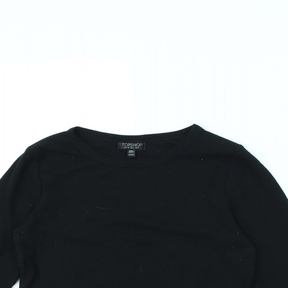 Womens UK Size 8 Topshop Black Basic T-Shirt