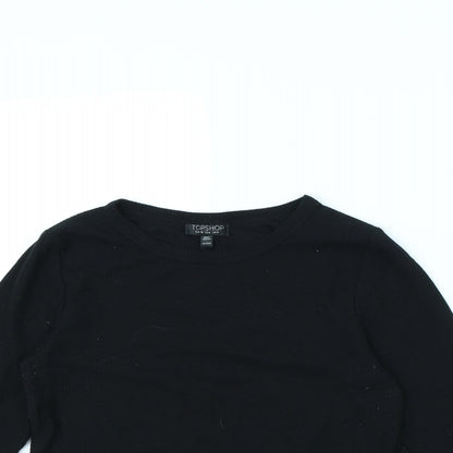 Womens UK Size 8 Topshop Black Basic T-Shirt
