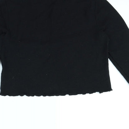 Womens UK Size 8 Topshop Black Basic T-Shirt