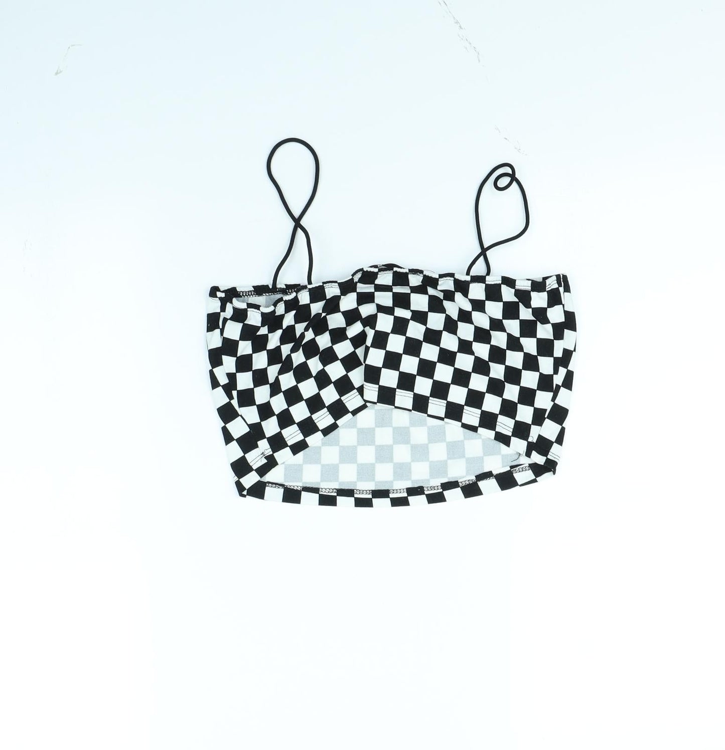 Shein   Womens Black Check  Cropped Tank Size S