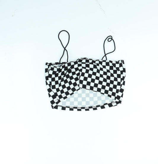 Shein   Womens Black Check  Cropped Tank Size S