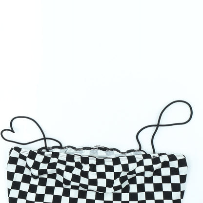Shein   Womens Black Check  Cropped Tank Size S