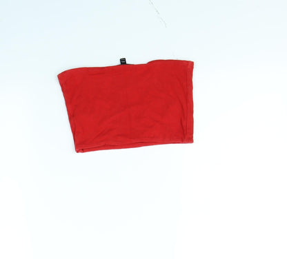 Womens UK Size 6 Topshop Red Cropped Tank