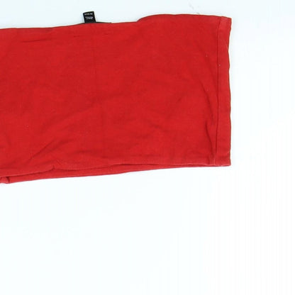 Womens UK Size 6 Topshop Red Cropped Tank