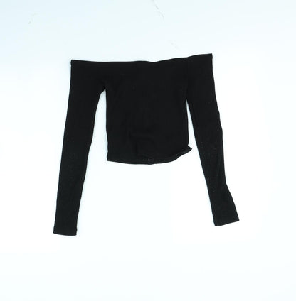 FOREVER 21 Womens Black   Basic Blouse Size S