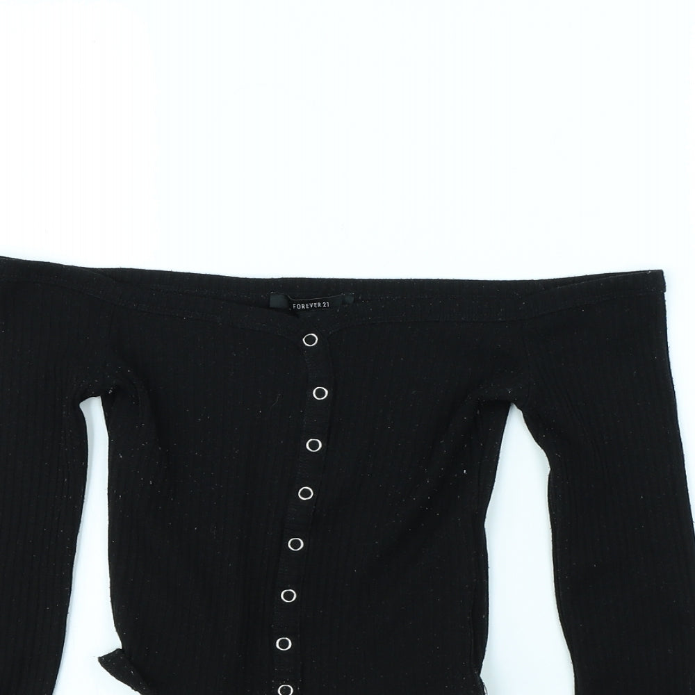 FOREVER 21 Womens Black   Basic Blouse Size S
