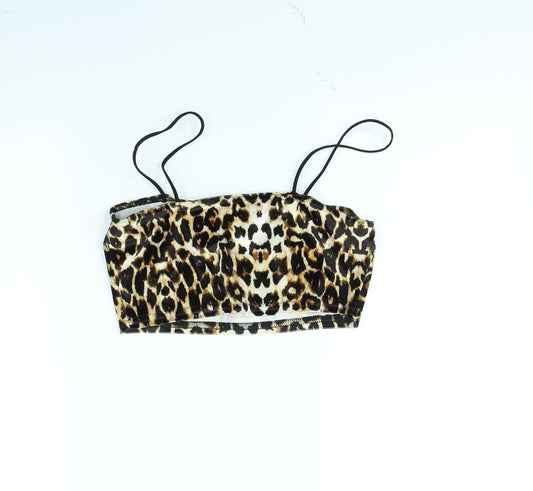 pretty little thing Womens Brown Animal Print  Basic Tank Size 8