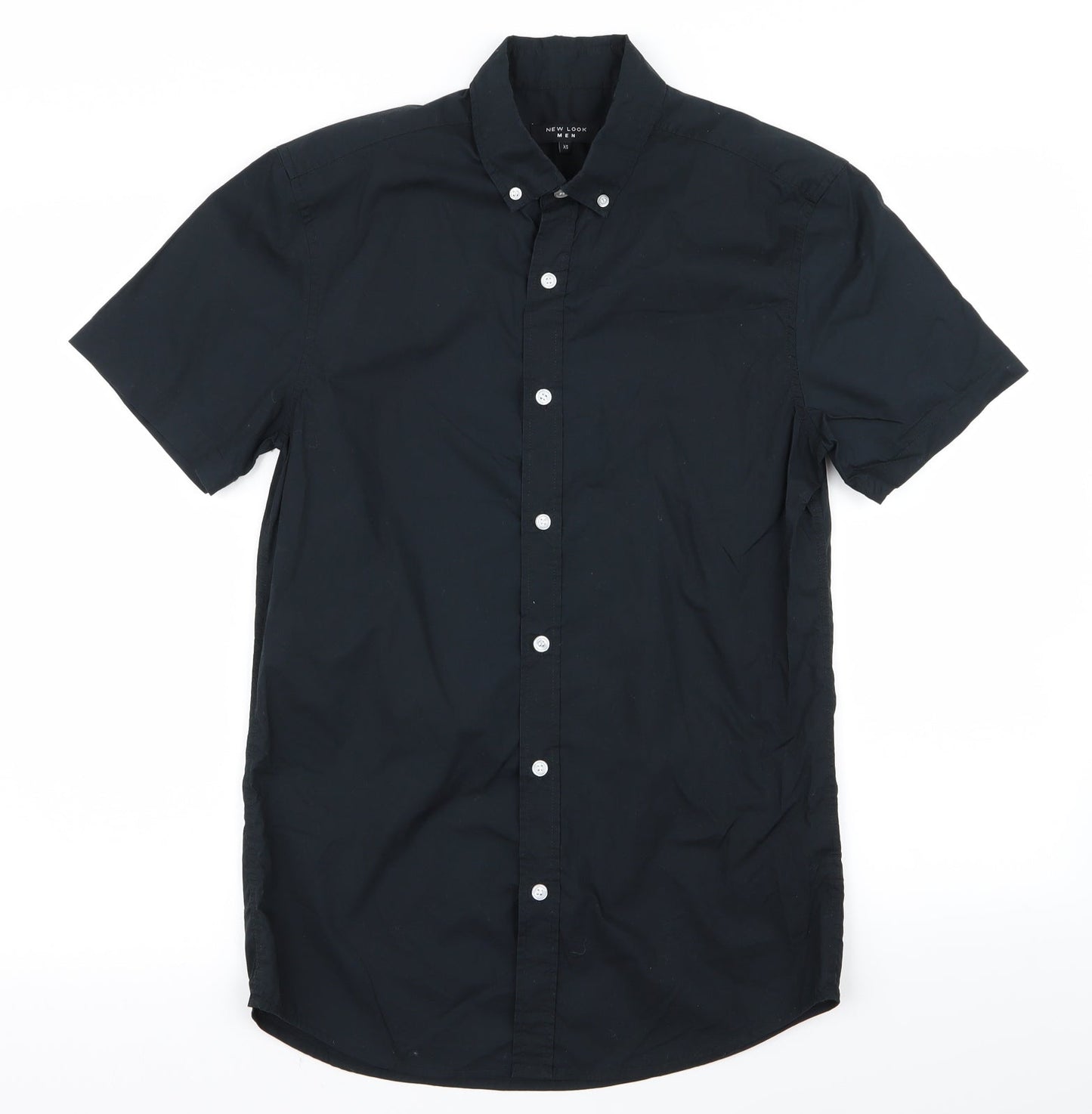 Womens UK Size XS New Look Black Basic Button-Up