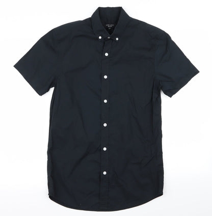 Womens UK Size XS New Look Black Basic Button-Up