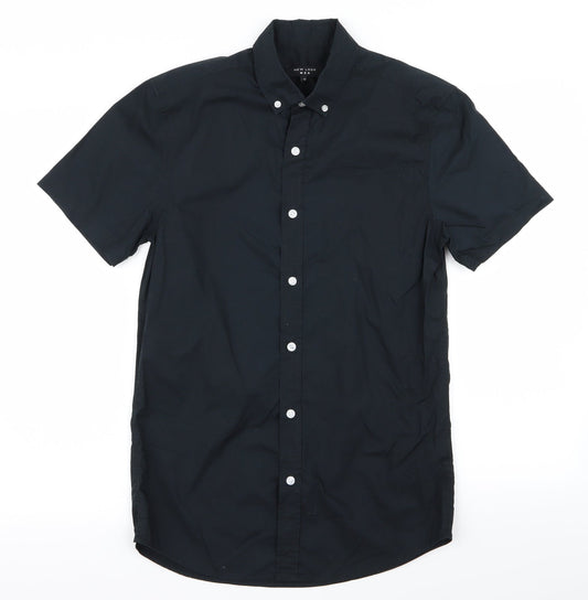 Womens UK Size XS New Look Black Basic Button-Up