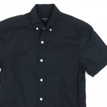 Womens UK Size XS New Look Black Basic Button-Up