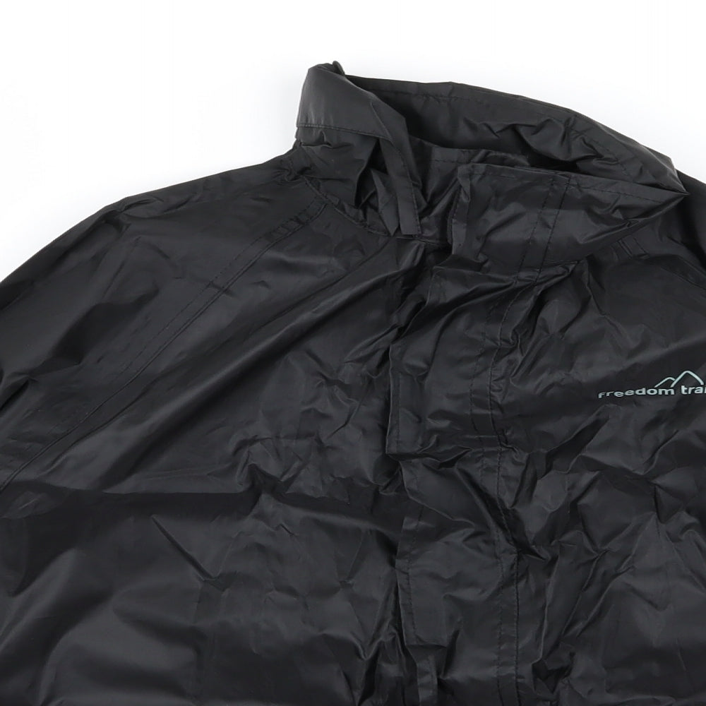 Womens UK Size 10 Preworn Black Rain Coat