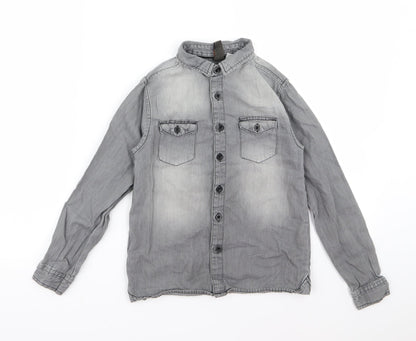 URBSN Boys Grey   Basic Button-Up Size 8 Years