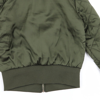 Womens UK Size 4 Divided Green Bomber Jacket