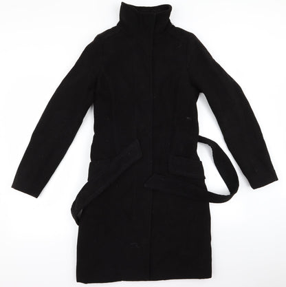 Womens UK Size 2 H&M Black Overcoat