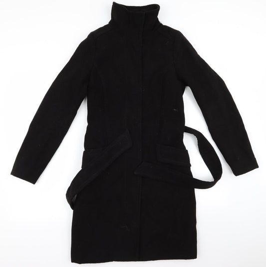 Womens UK Size 2 H&M Black Overcoat