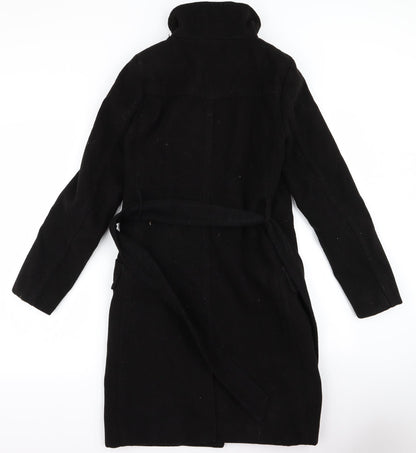 Womens UK Size 2 H&M Black Overcoat