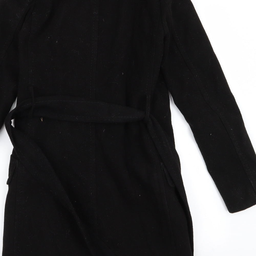 Womens UK Size 2 H&M Black Overcoat