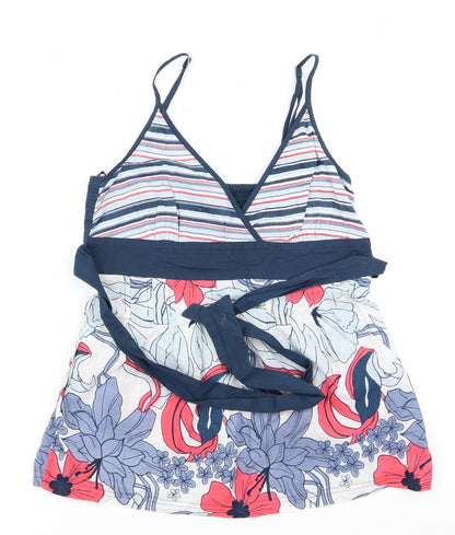 solcal Womens Blue Floral Rayon A-Line  Size 10
