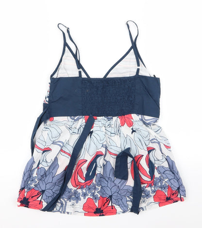 solcal Womens Blue Floral Rayon A-Line  Size 10