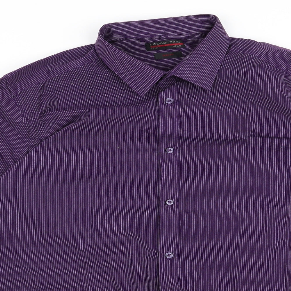 Red Herring Mens Purple    Button-Up Size 42
