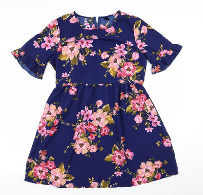 emery rose Womens Blue Floral  A-Line  Size L