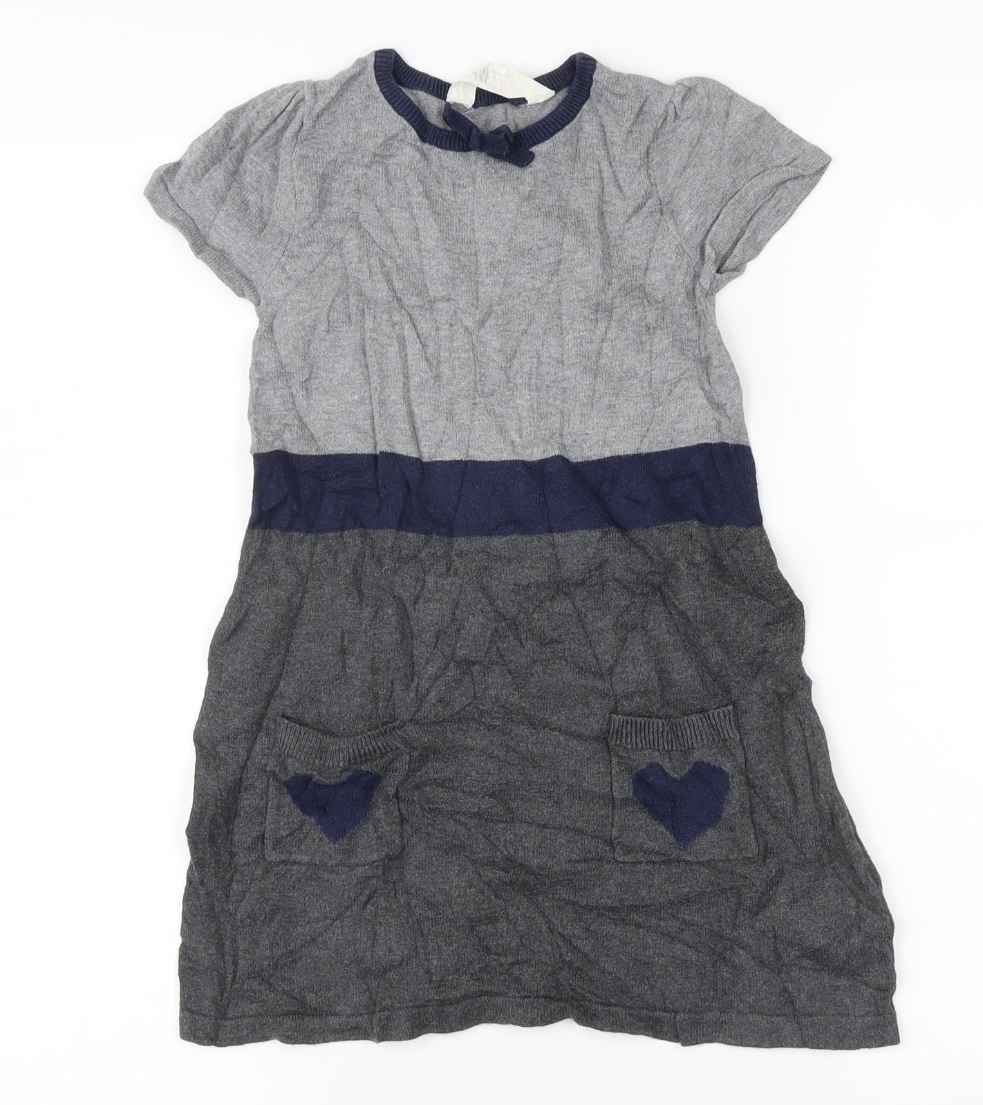 H&M Girls Grey   Jumper Dress  Size 5 Years